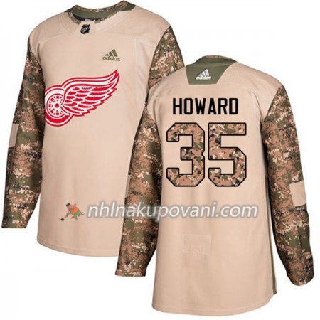 Detroit Red Wings Dresy Jimmy Howard 35 Adidas 2017-2018 Camo Veterans Day Practice Authentic - Pánské